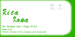 rita kopa business card